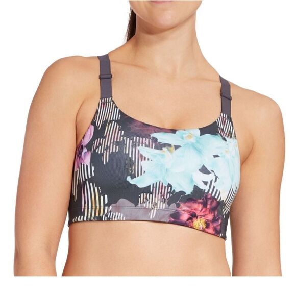 CALIA by Carrie Underwood Power Printed Open Back Sports Bra Garden Gate Small - Picture 2 of 6